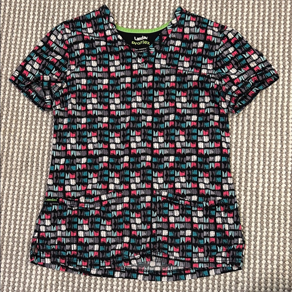Small Checkered Scrub Top